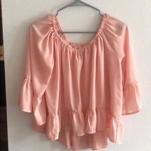 Runway 7 off the shoulder top